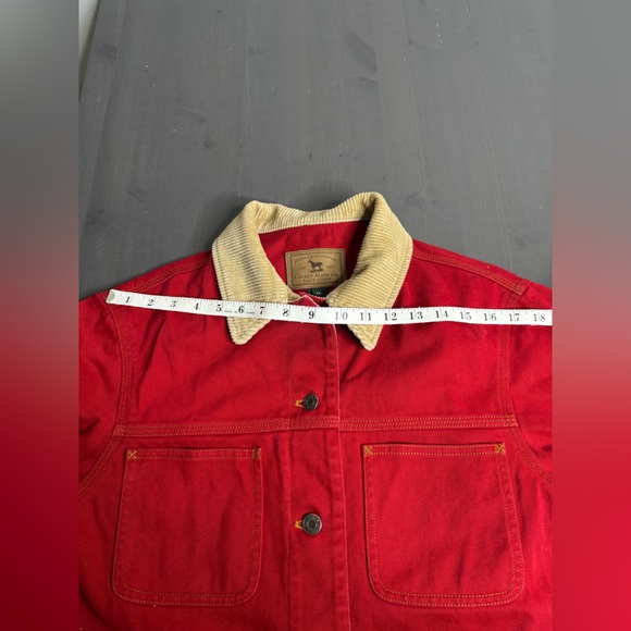 Vintage Lauren Ralph Lauren Red Cotton Chore Coat Barn Jacket Size Medium - Picture 10 of 10